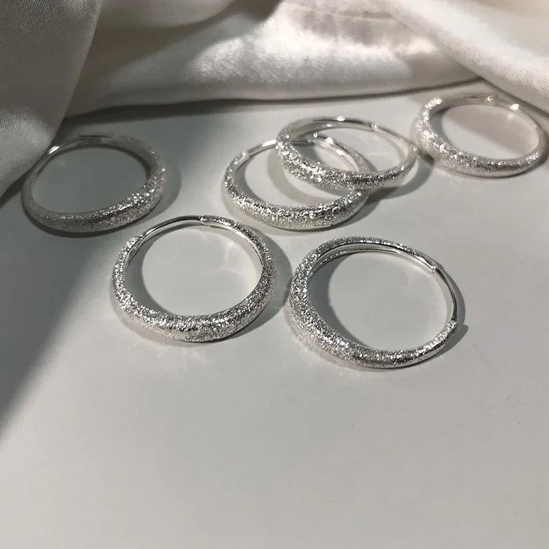 925 Sterling Silver Sparkling Round Hoop Earrings