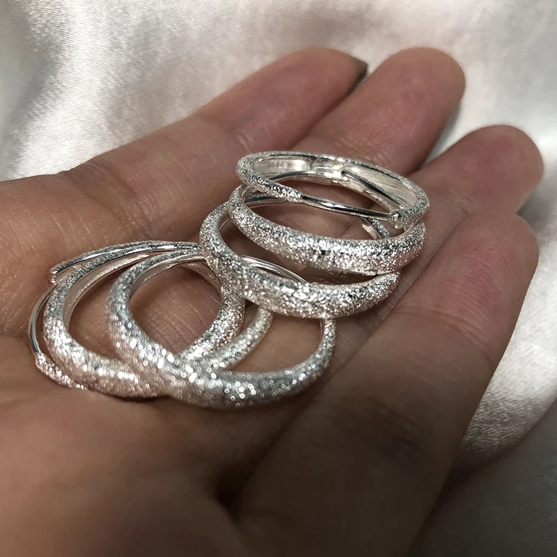925 Sterling Silver Sparkling Round Hoop Earrings