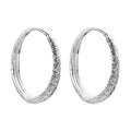 925 Sterling Silver Sparkling Round Hoop Earrings