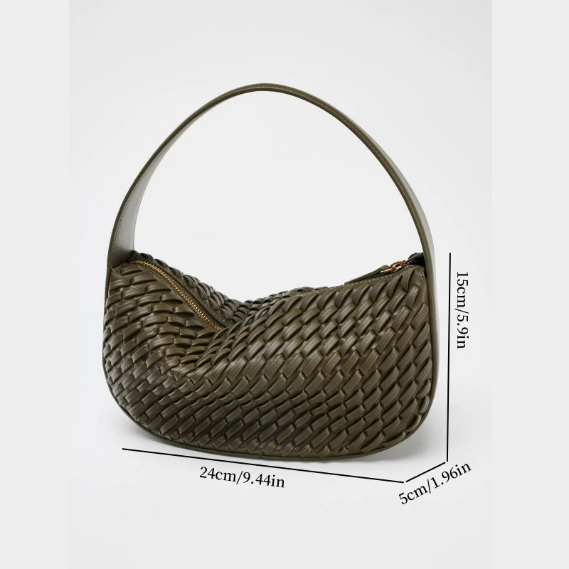 Simple Hobo Solid Green Stylish Shoulder Bag